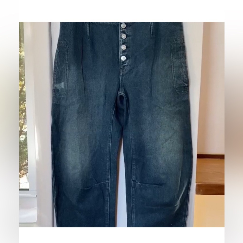 New Free People We The Free Osaka Mid Rise
Barrel Jeans Pants Dark Wash Blue